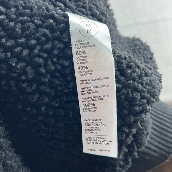 Buffalo David Bitton Zip Up Heavyweight Jacket Hoodie Black Mens Size M Sherpa - Picture 6 of 8